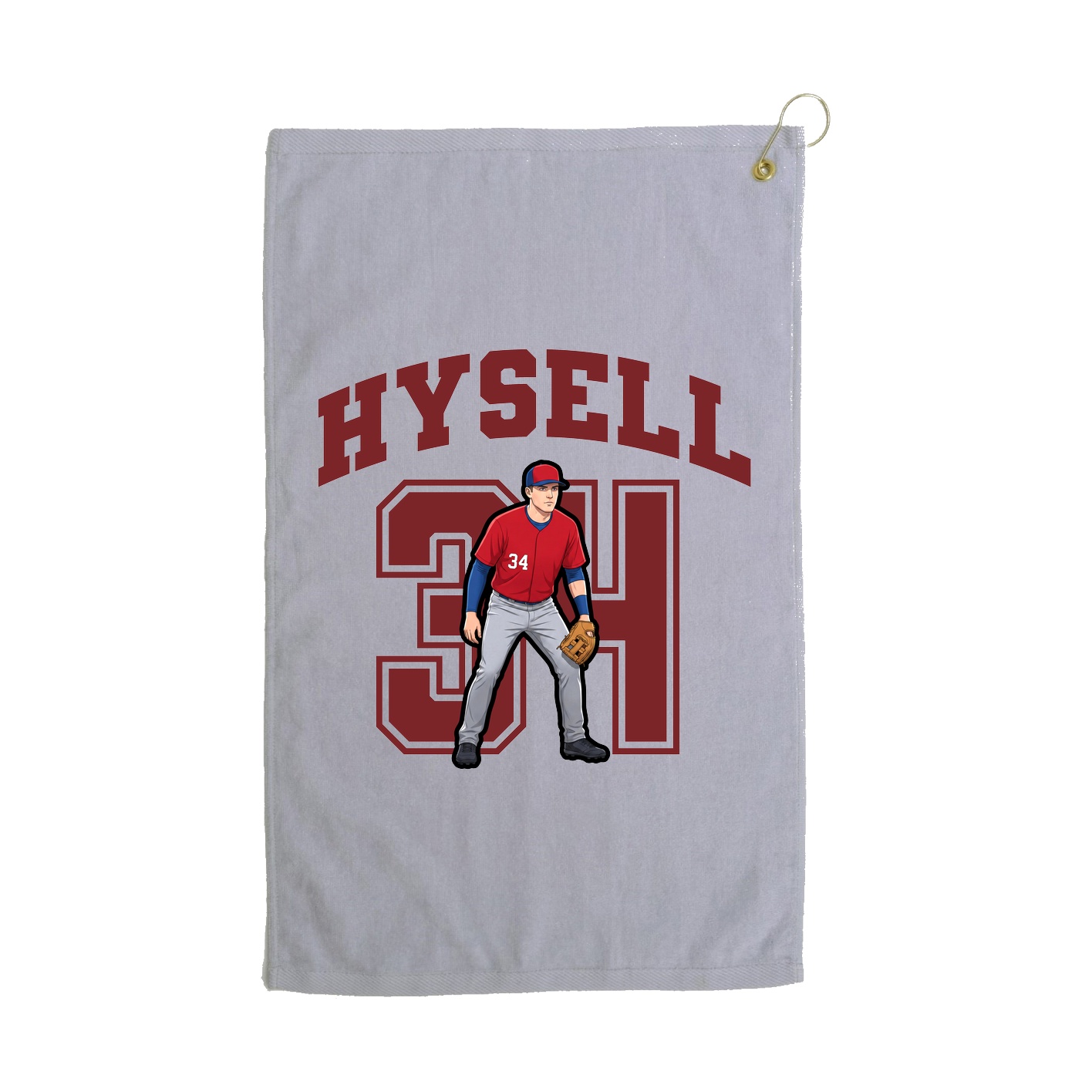 Golf Towel — Number in Grey