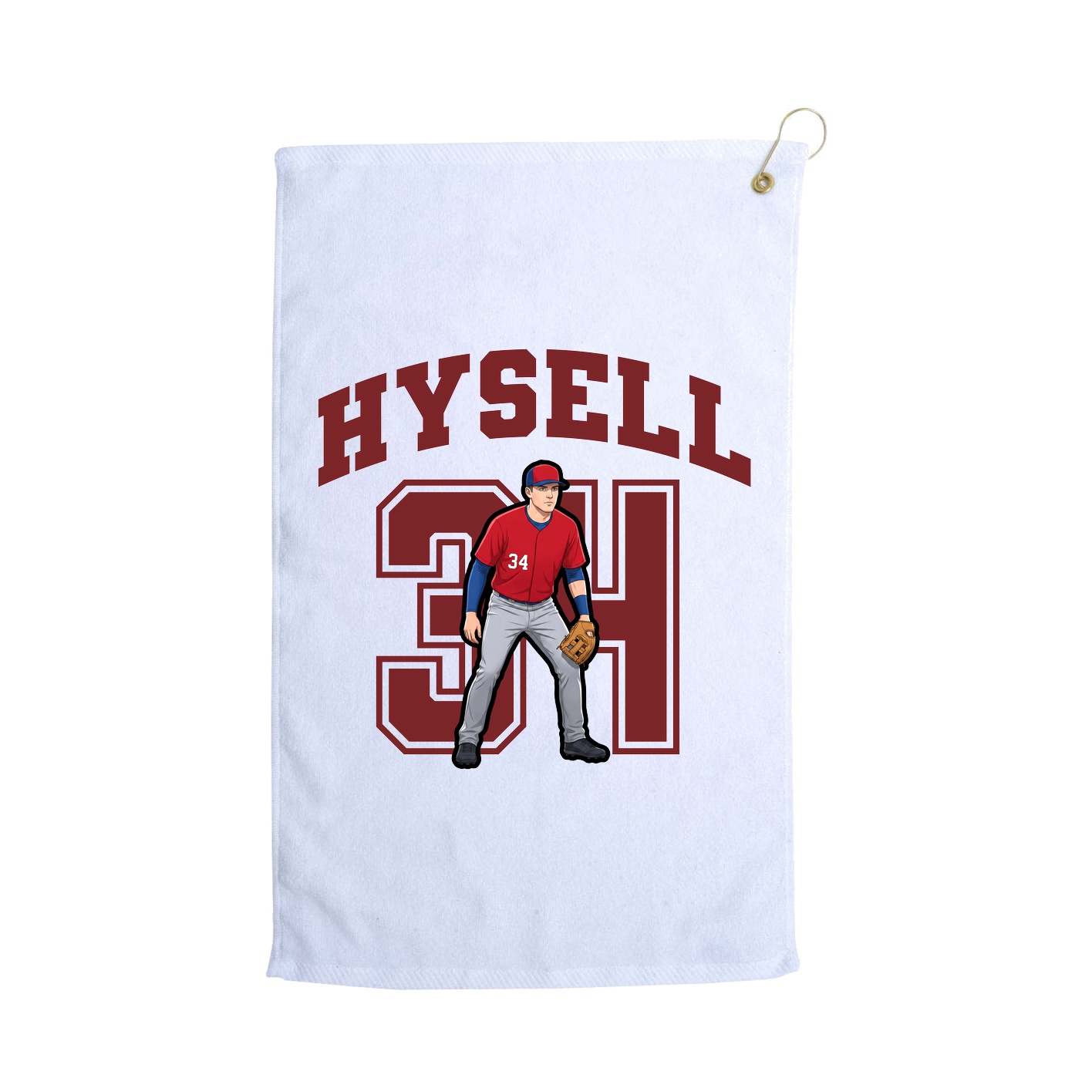 Golf Towel — Number in White
