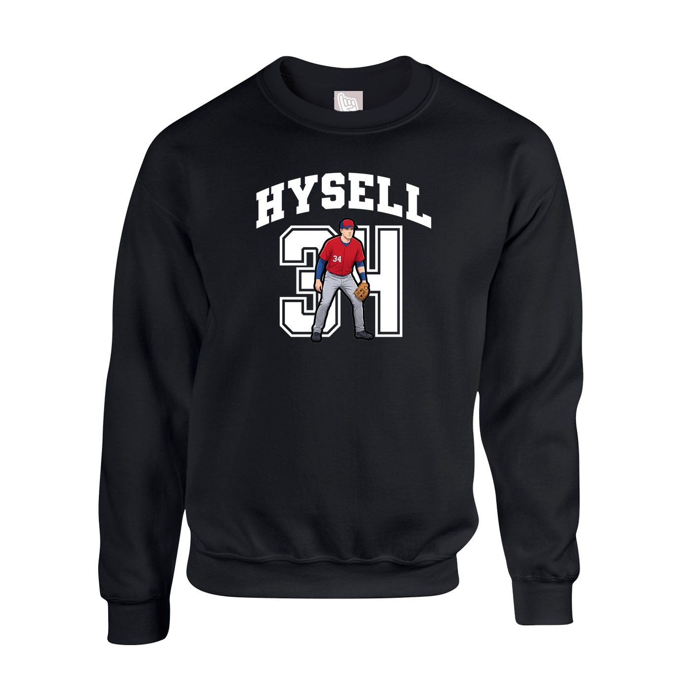 Fleece Crew — Number in Black