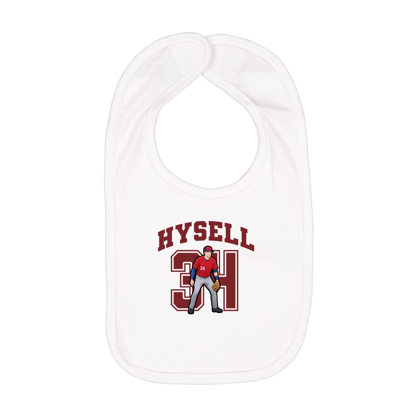 Infant Bib — Number in White