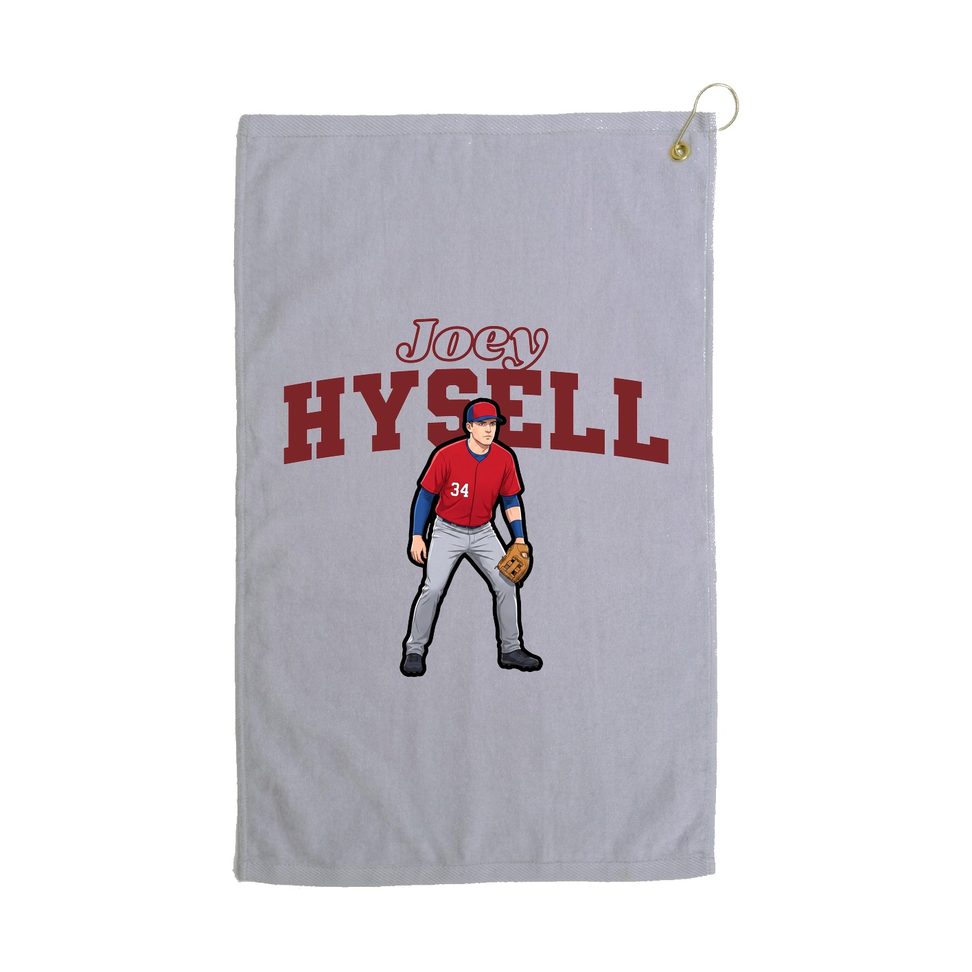 Golf Towel — Name Arch in Grey