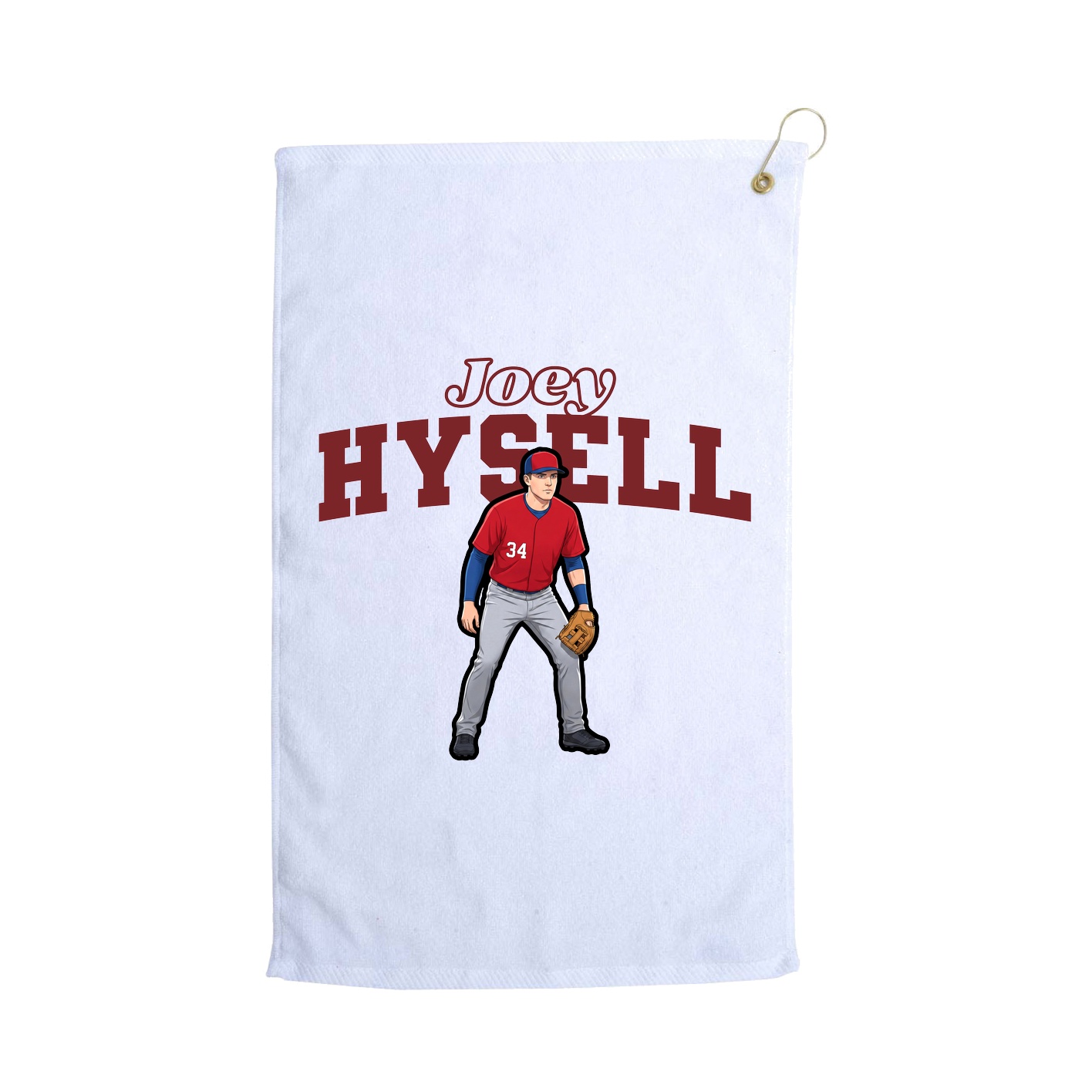 Golf Towel — Name Arch in White