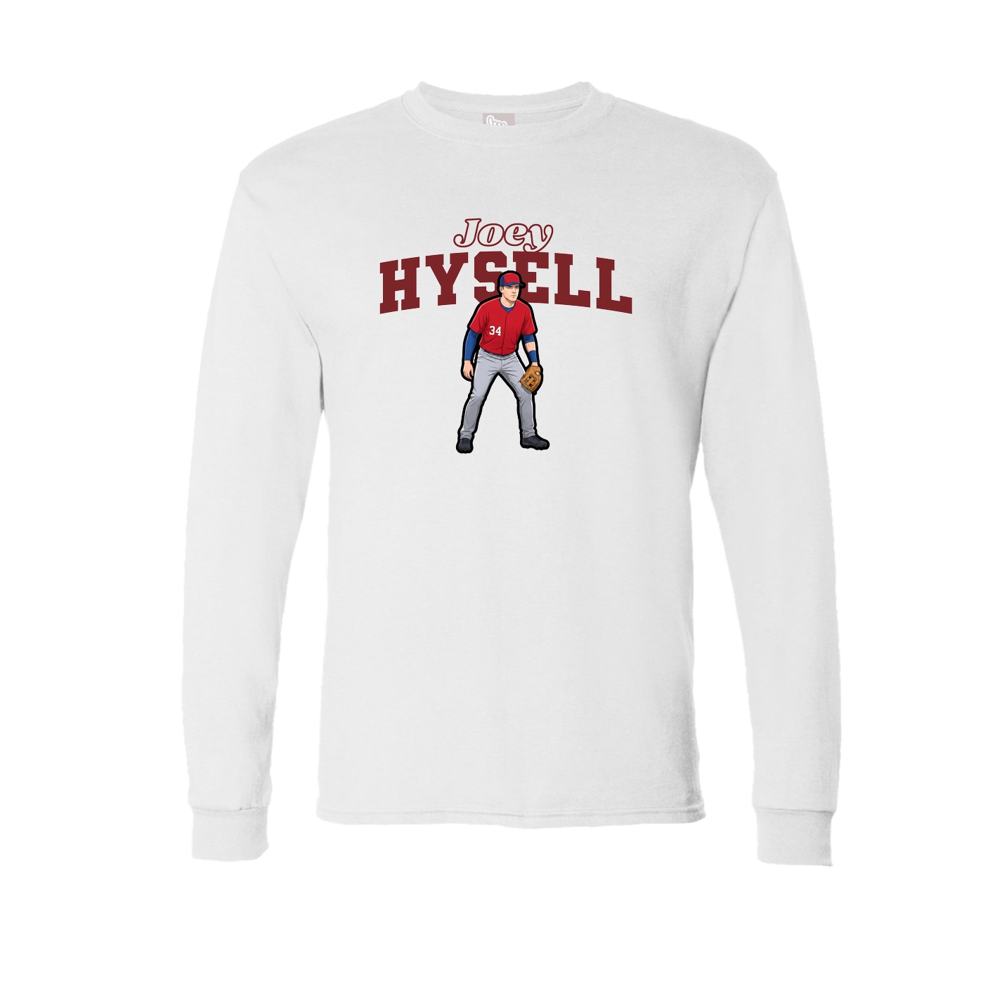 Long Sleeve Tee — Name Arch in White