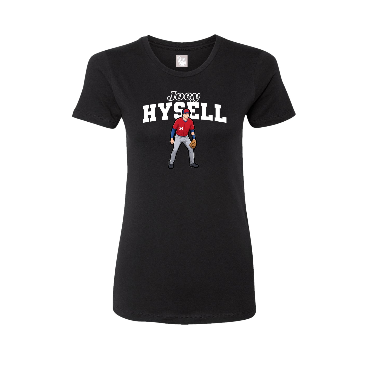 Fitted Women's Tee — Name Arch in Black