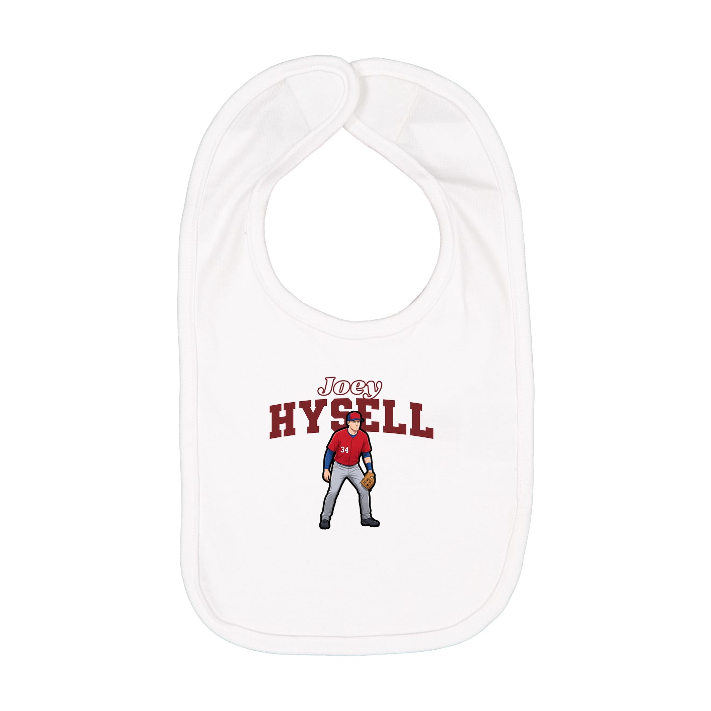Infant Bib — Name Arch in White