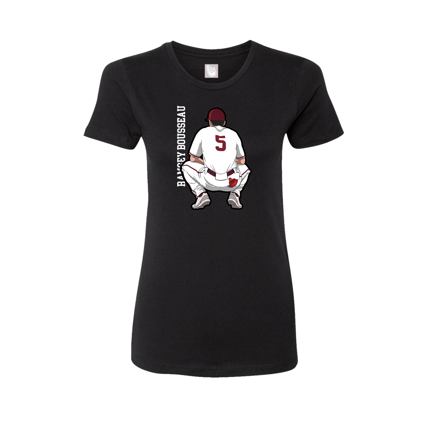 Fitted Women's Tee — Name Vertical in Black