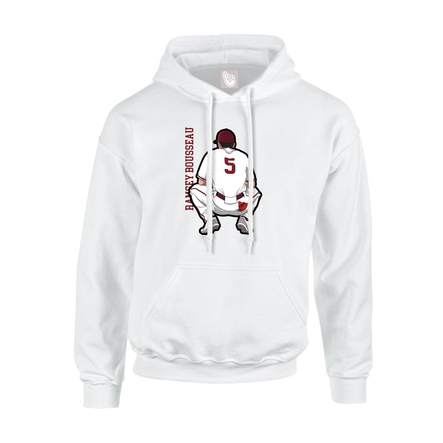 Youth Hoodie — Name Vertical in White