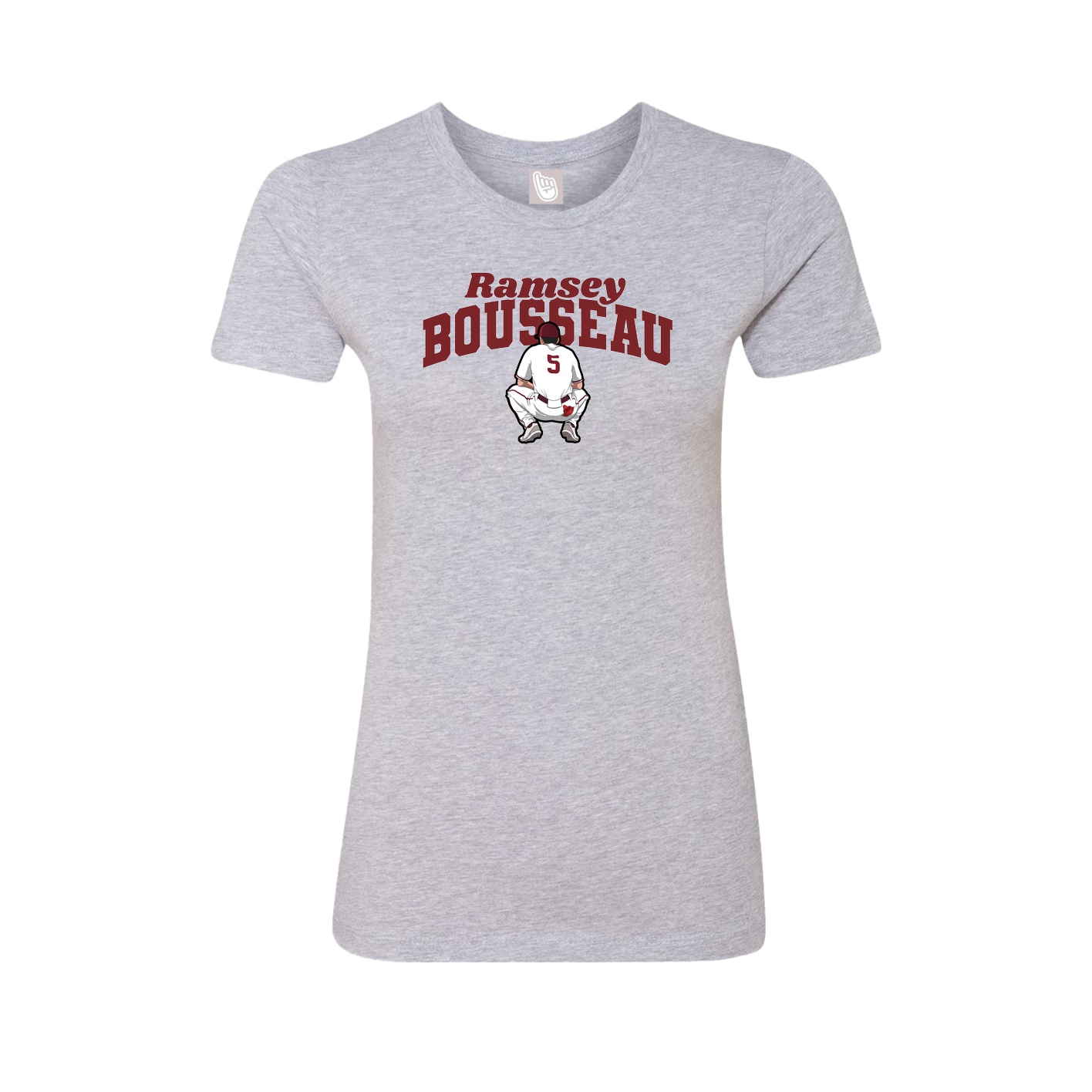 Fitted Women's Tee — Signature Arch in Grey