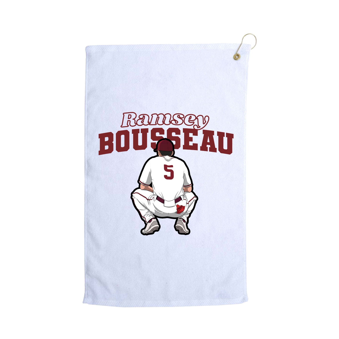 Golf Towel — Name Arch in White
