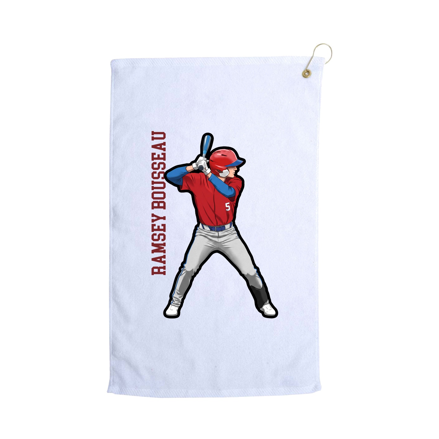 Golf Towel — Name Vertical in White
