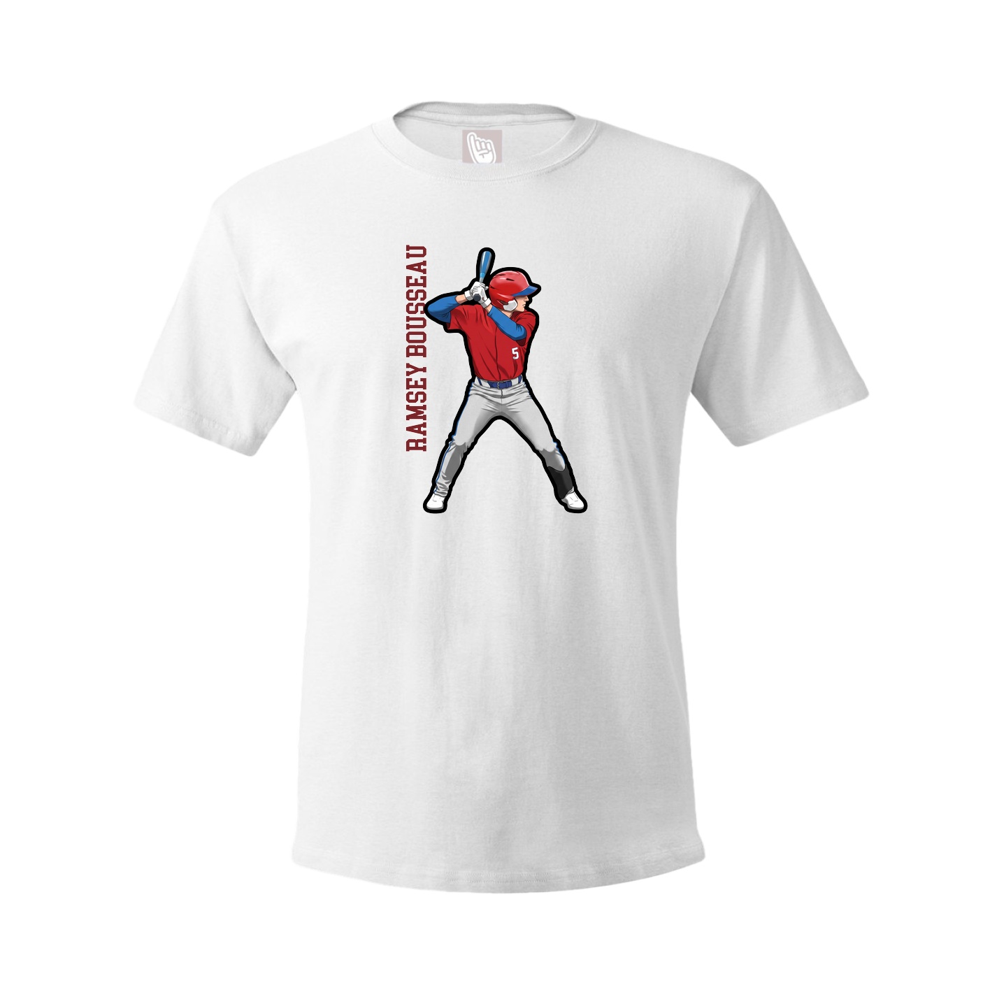 Tee — Name Vertical in White