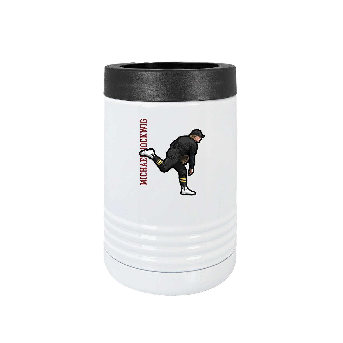 Beverage Holder — Name Vertical in White