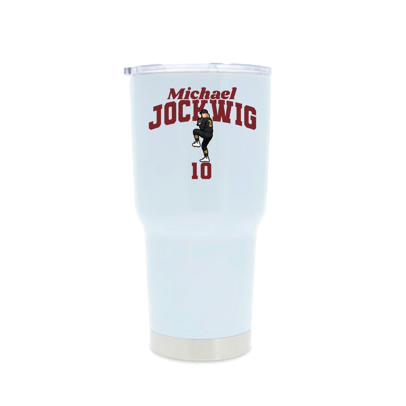 30oz Stainless Steel Tumbler — Signature Arch in White