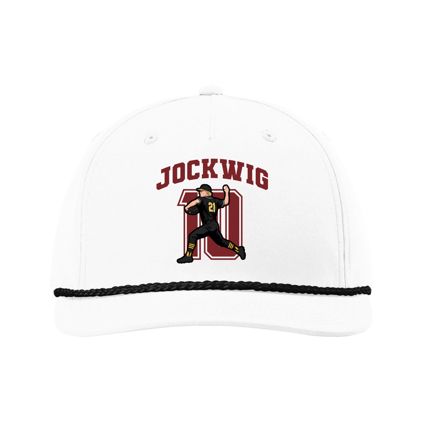 Five-Panel Classic Rope Cap — Number in White