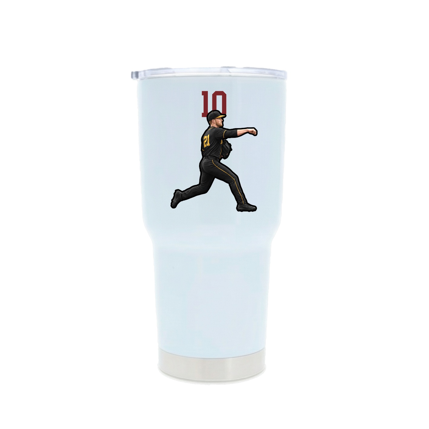 30oz Stainless Steel Tumbler — Number Top in White