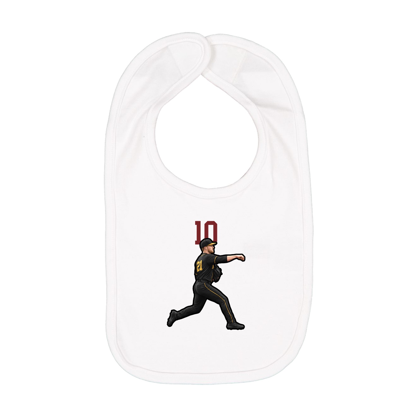 Infant Bib — Number Top in White