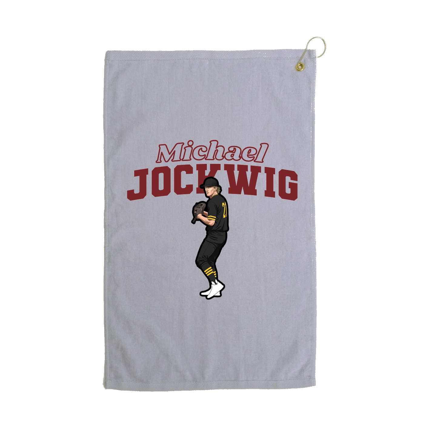 Golf Towel — Name Arch in Grey