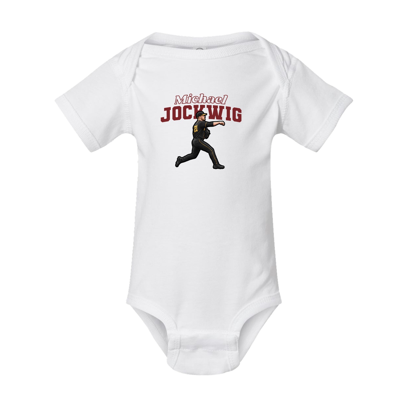Baby Onesie — Name Arch in White
