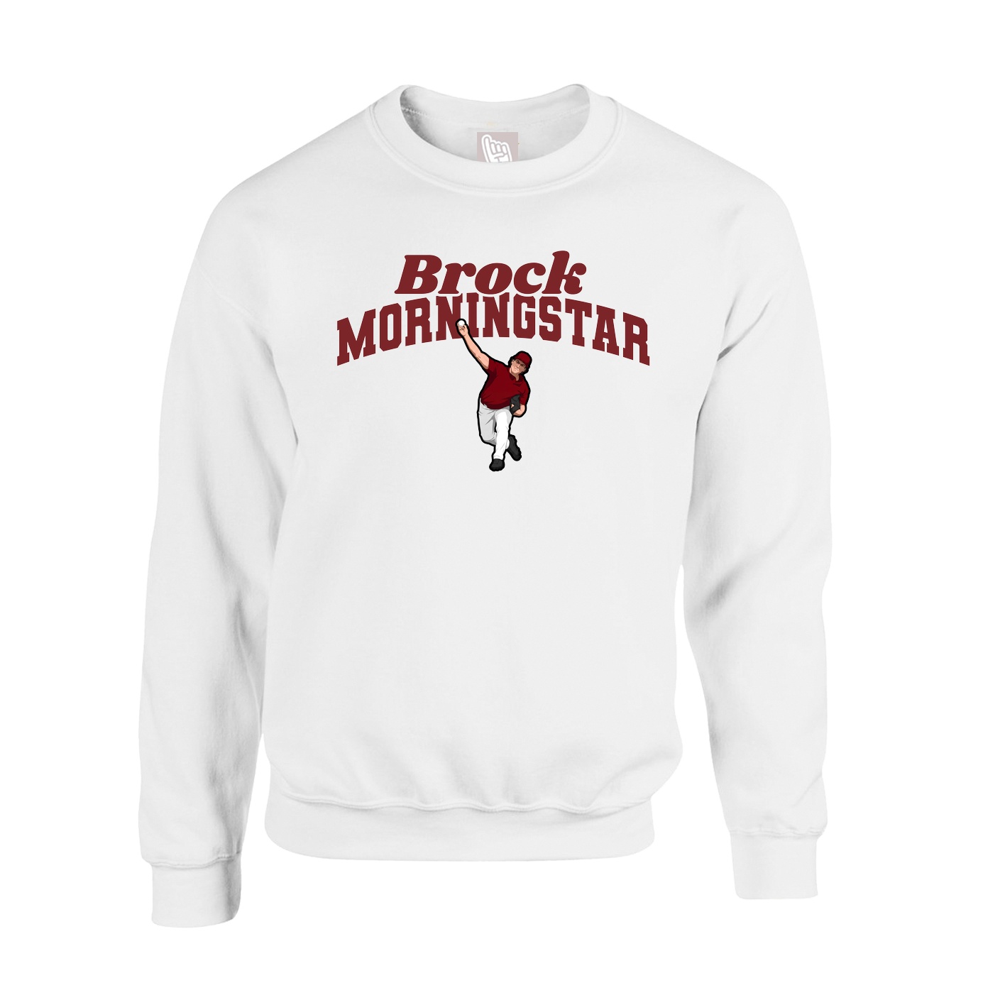 Fleece Crew — Signature Arch in White