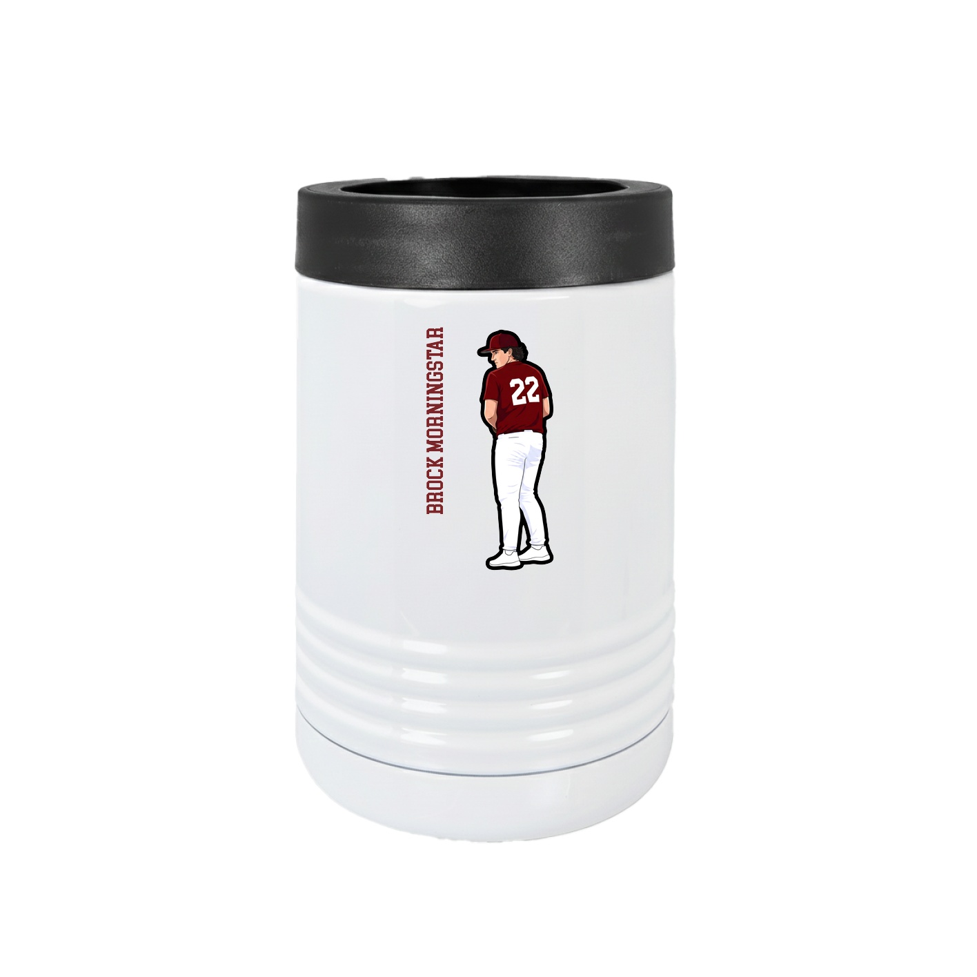 Beverage Holder — Name Vertical in White