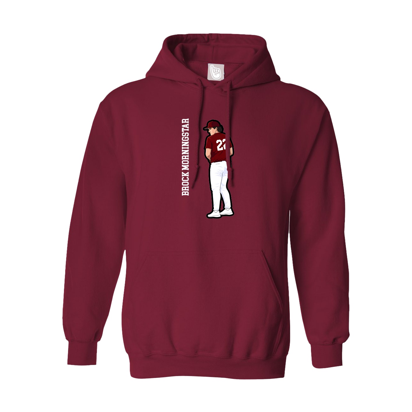 Hoodie — Name Vertical in Cardinal