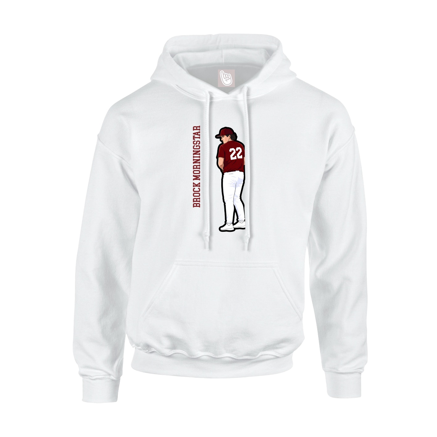 Youth Hoodie — Name Vertical in White