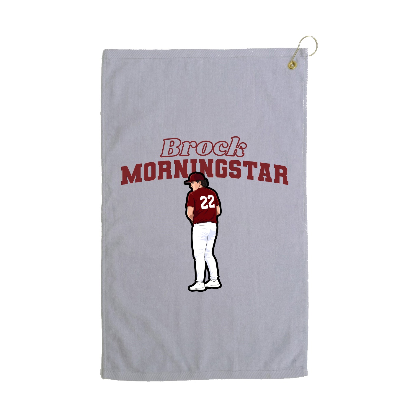 Golf Towel — Name Arch in Grey