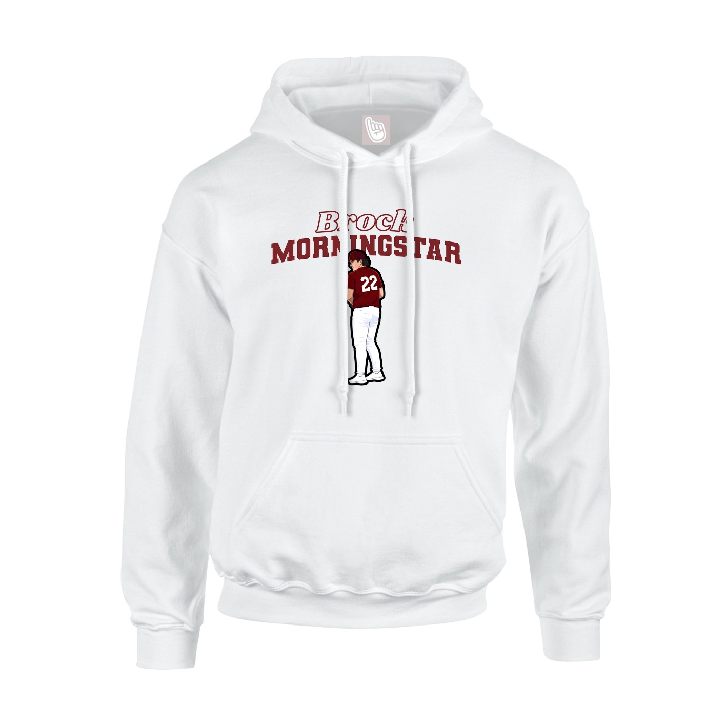 Youth Hoodie — Name Arch in White