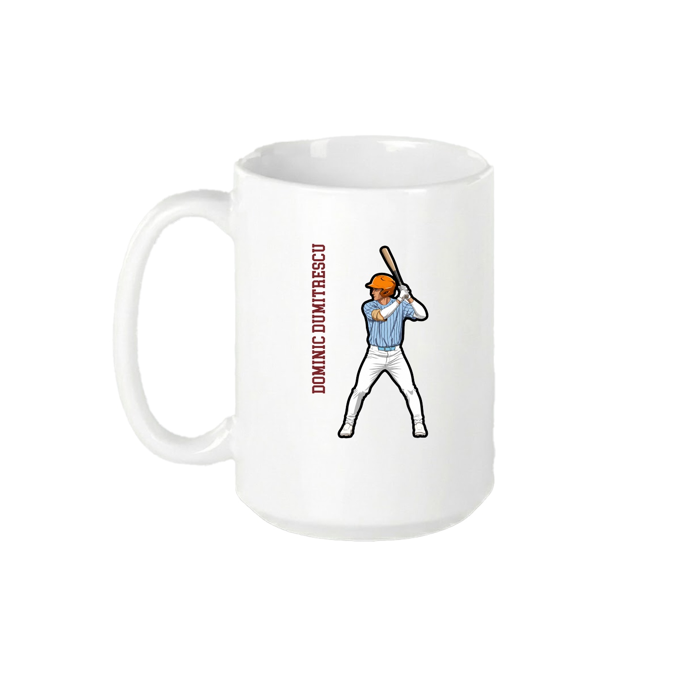 15oz Coffee Mug — Name Vertical in White