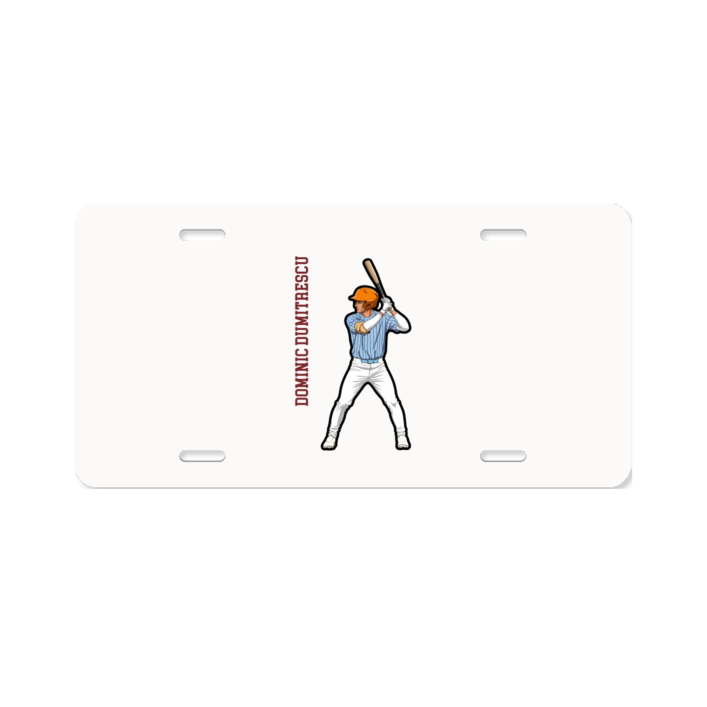 License Plate — Name Vertical in Classic
