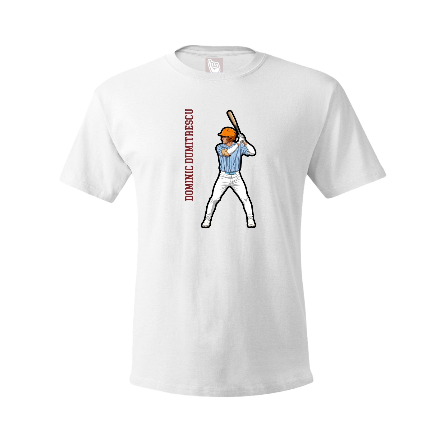 Tee — Name Vertical in White