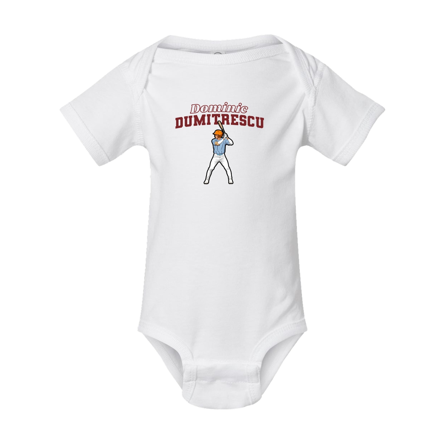 Baby Onesie — Name Arch in White