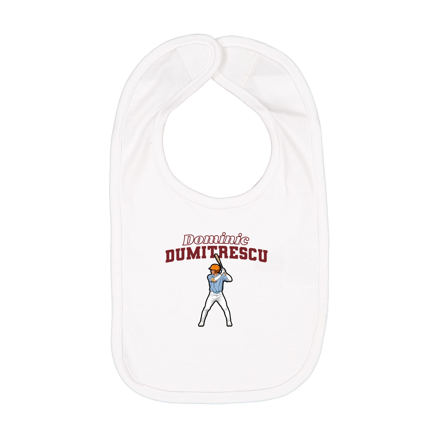 Infant Bib — Name Arch in White