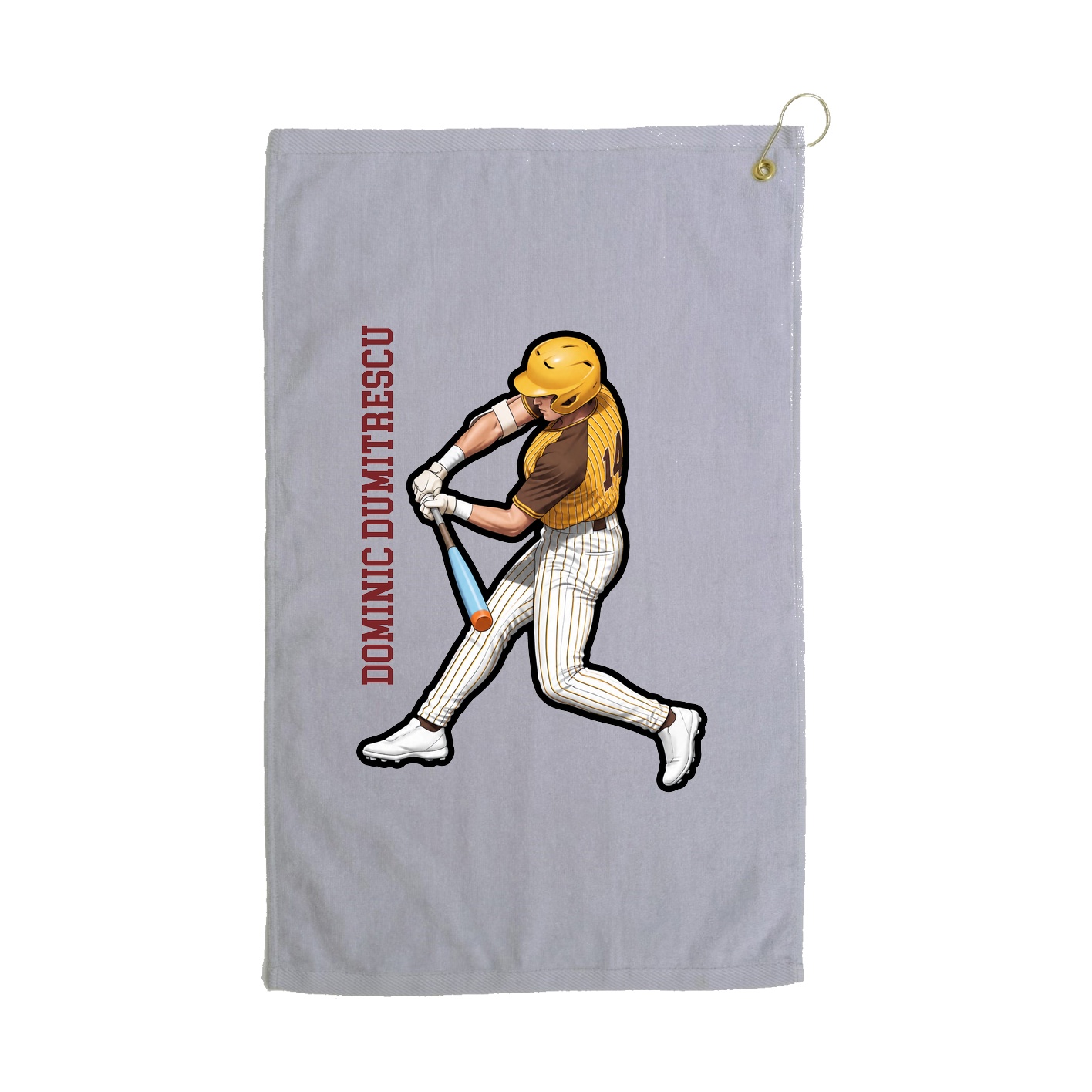 Golf Towel — Name Vertical in Grey