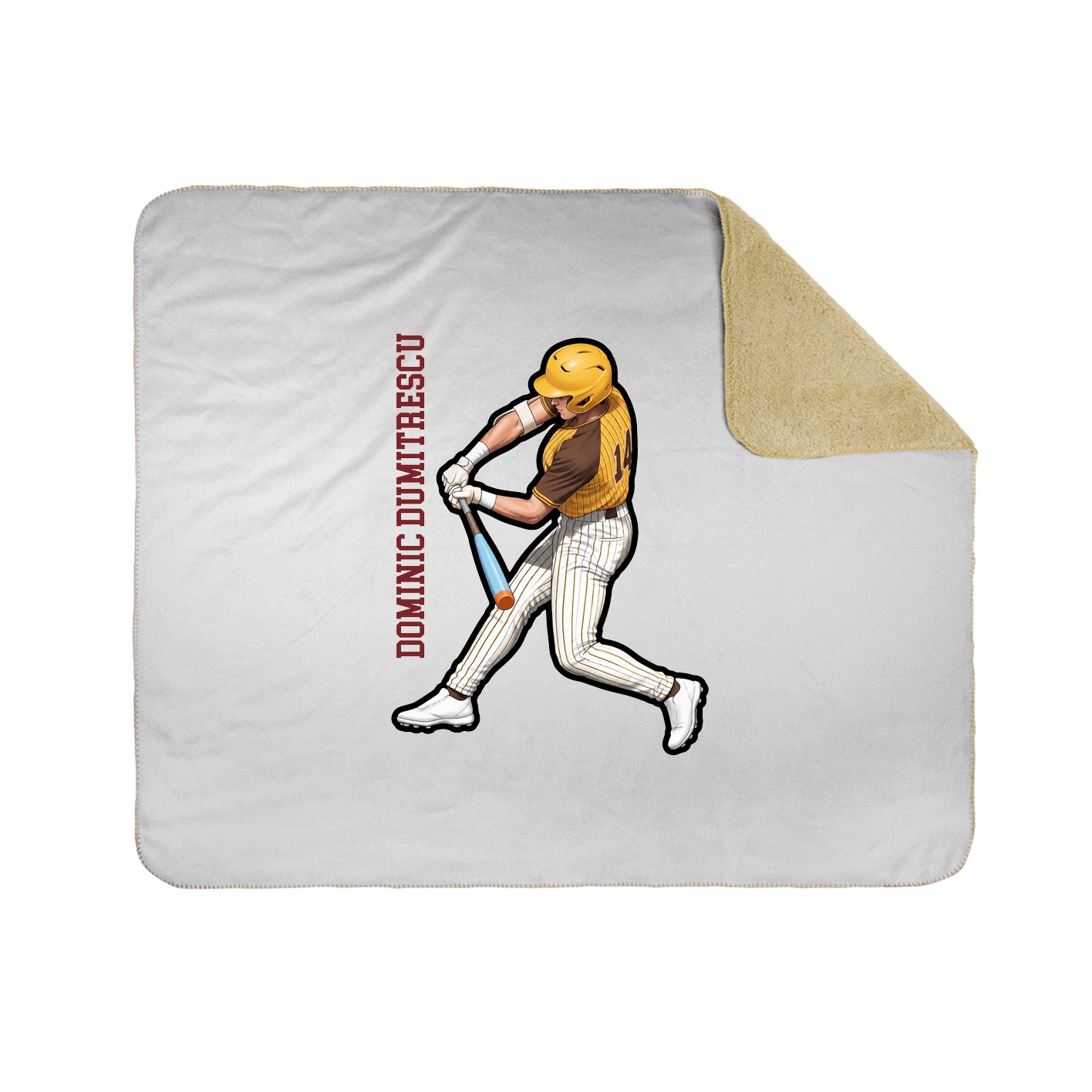 Throw Blanket — Name Vertical in White