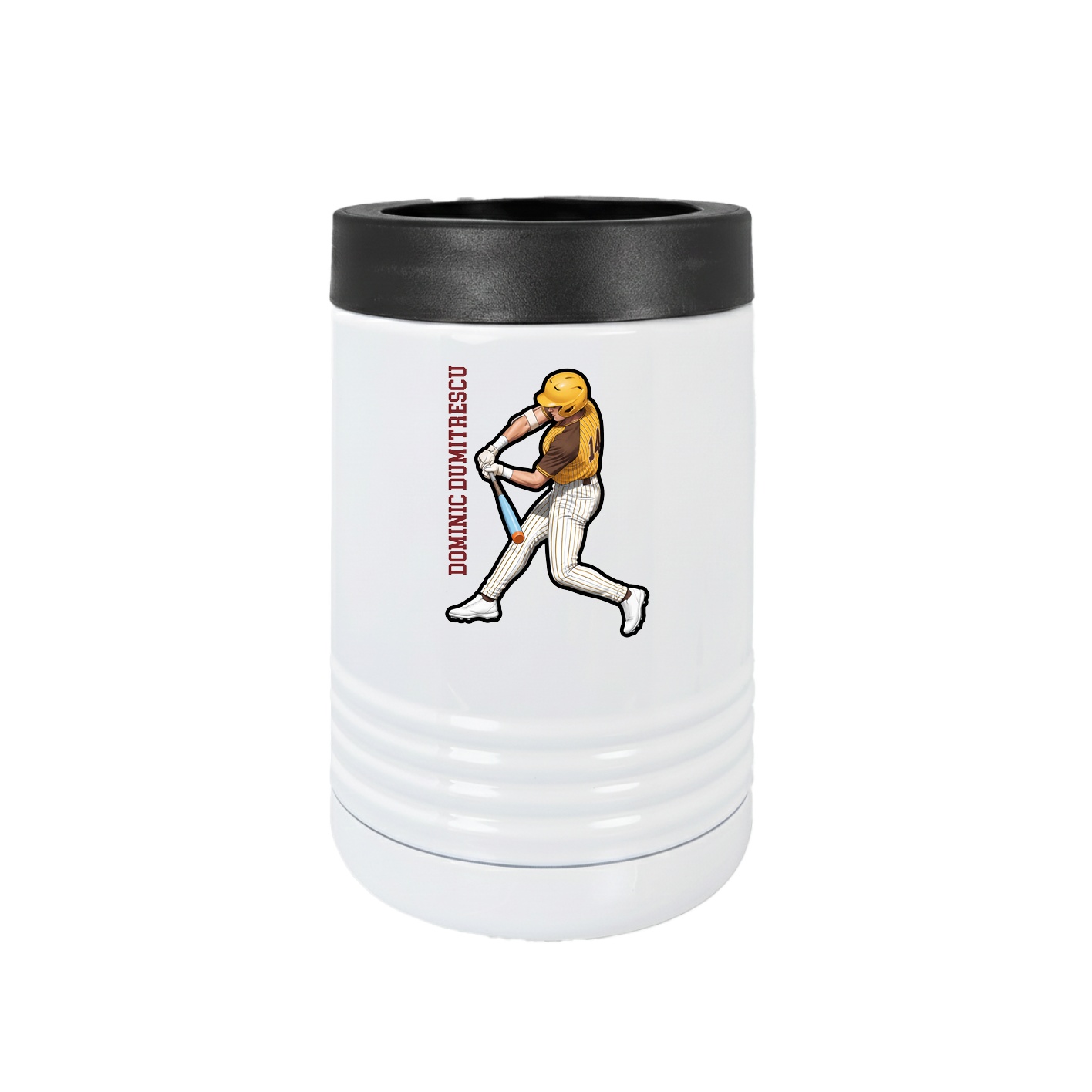 Beverage Holder — Name Vertical in White