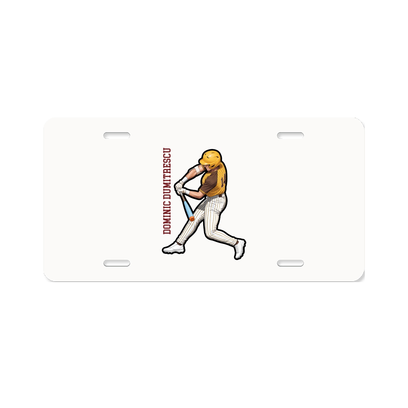 License Plate — Name Vertical in Classic