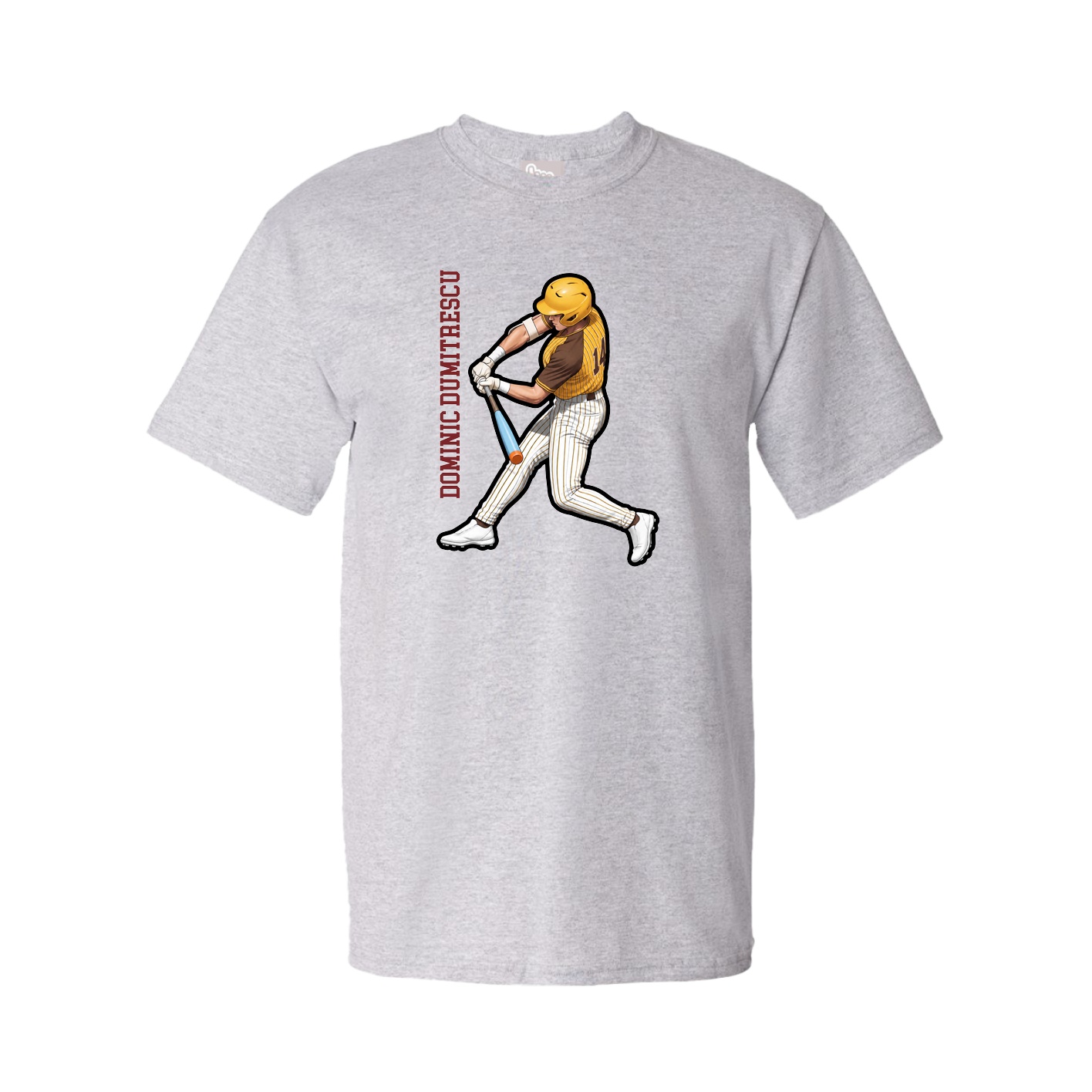 Tee — Name Vertical in Grey