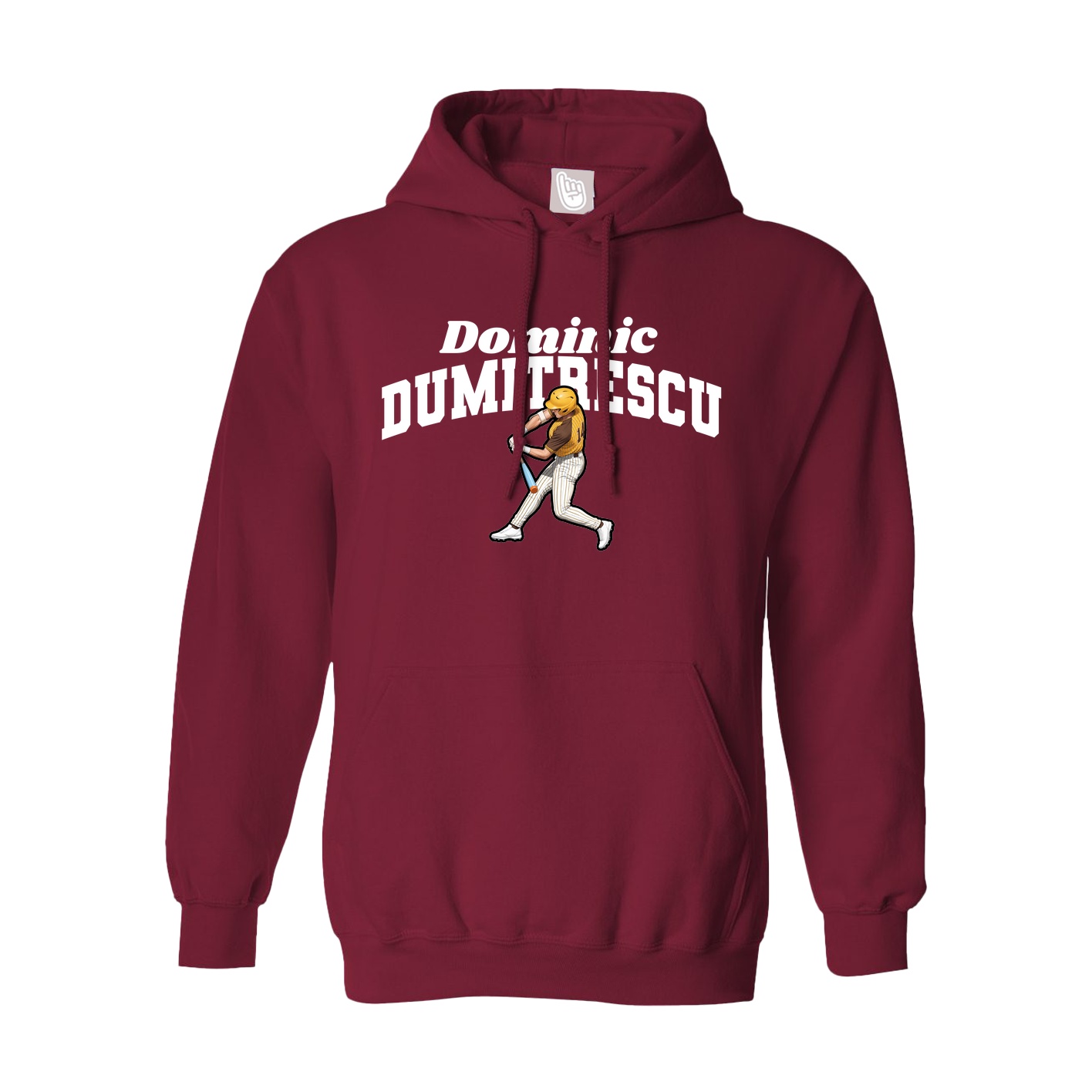 Hoodie — Signature Arch in Cardinal
