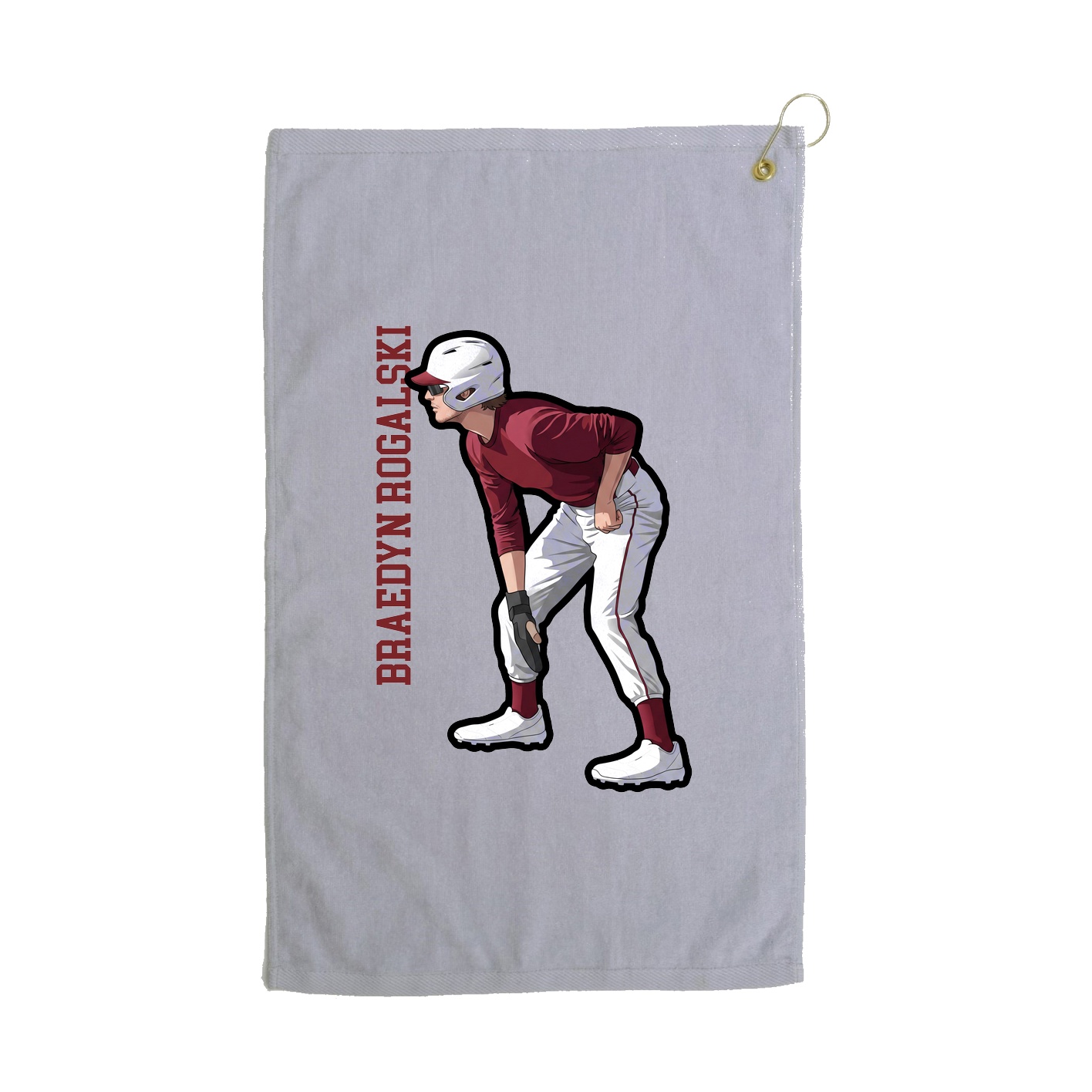Golf Towel — Name Vertical in Grey