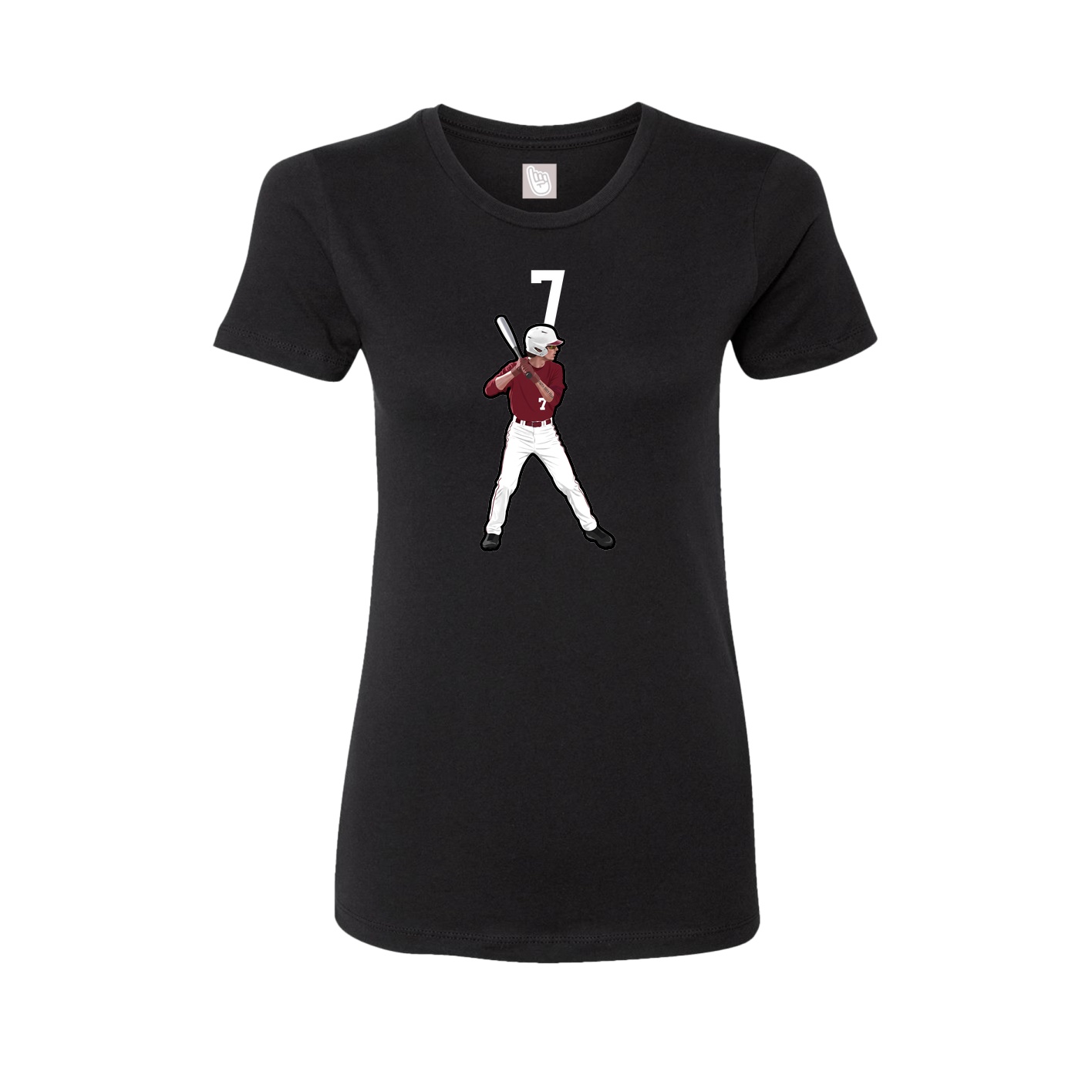Fitted Women's Tee — Number Top in Black