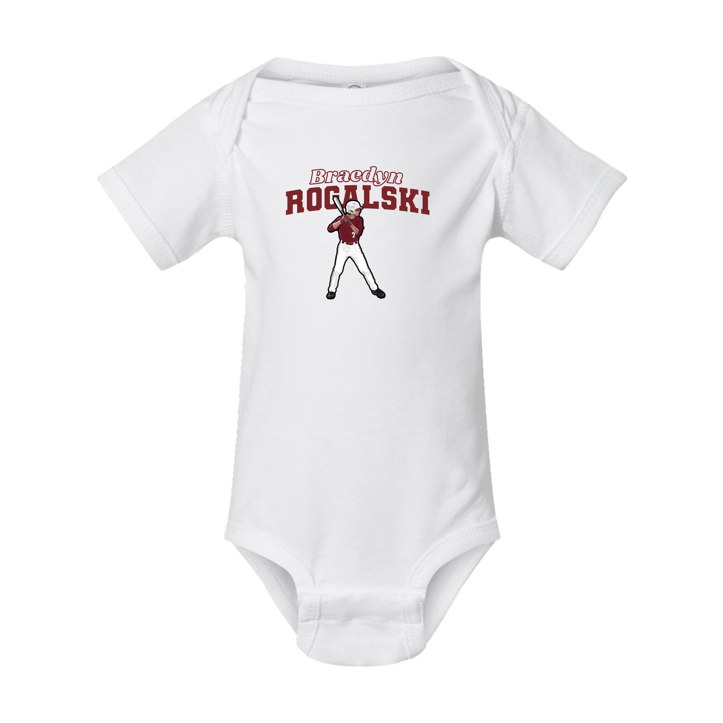 Baby Onesie — Name Arch in White