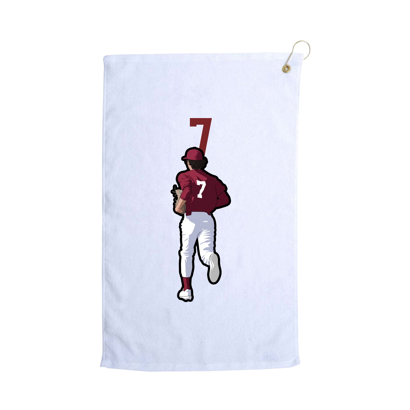 Golf Towel — Number Top in White