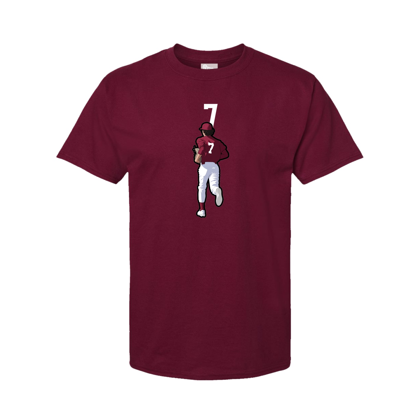 Youth Tee — Number Top in Cardinal