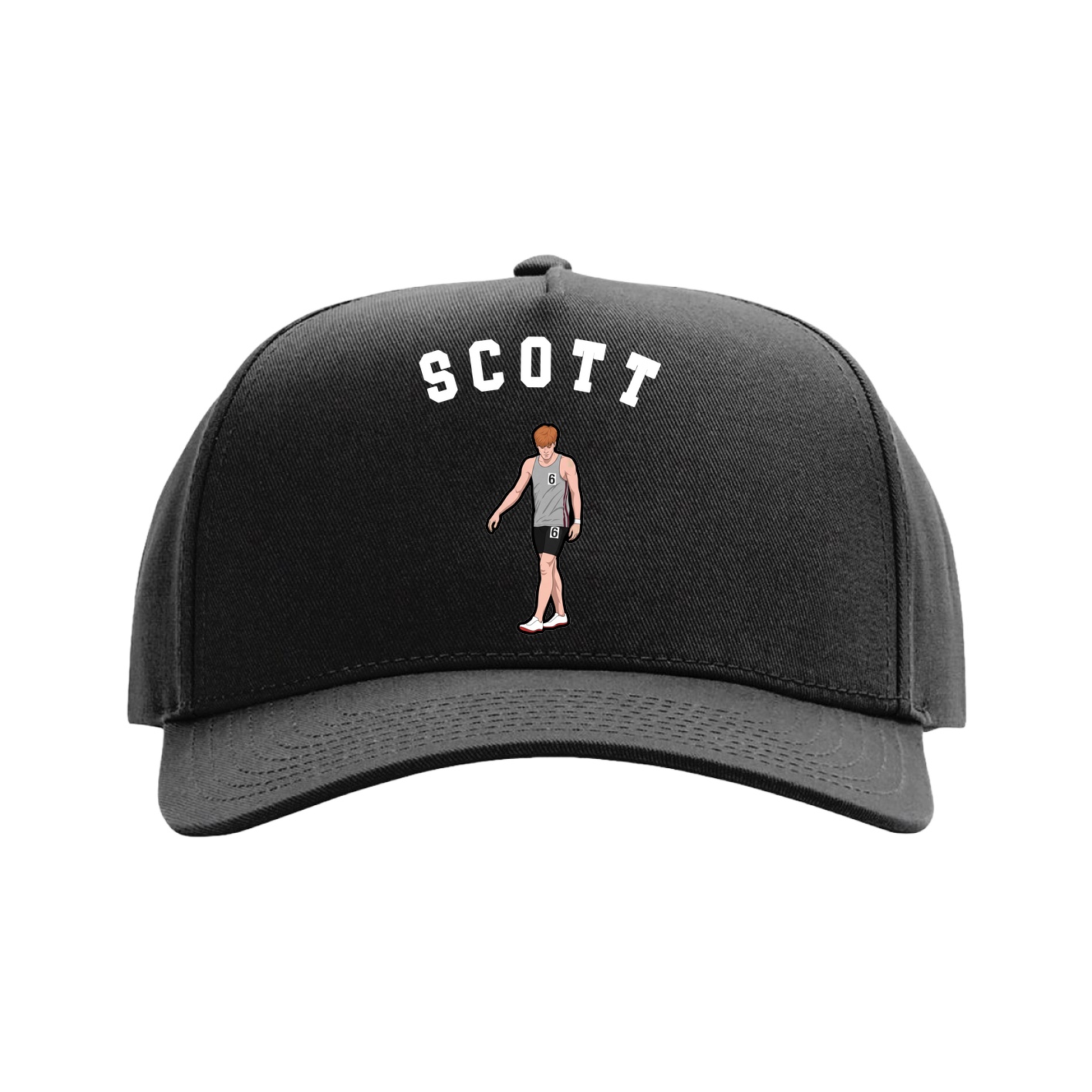 Full Fabric Five-Panel Champ Cap — Shirsey Arch in Black