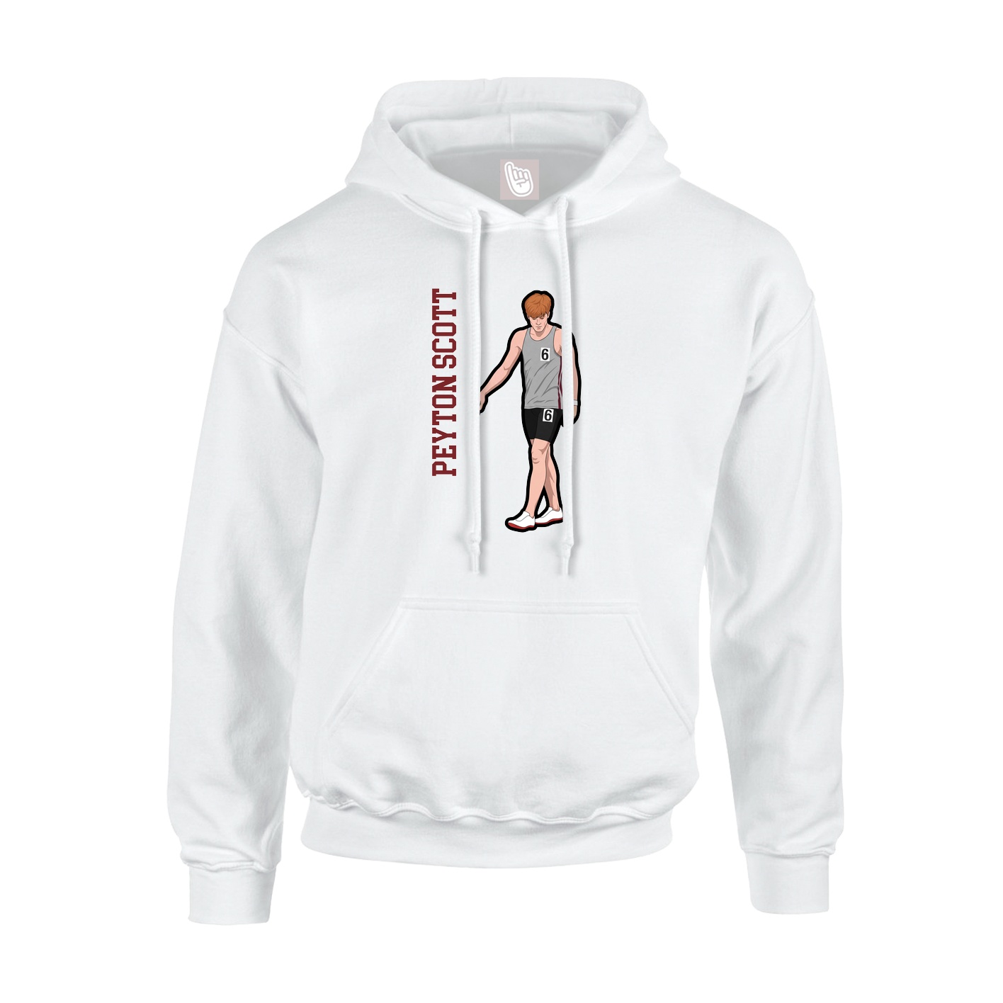Youth Hoodie — Name Vertical in White