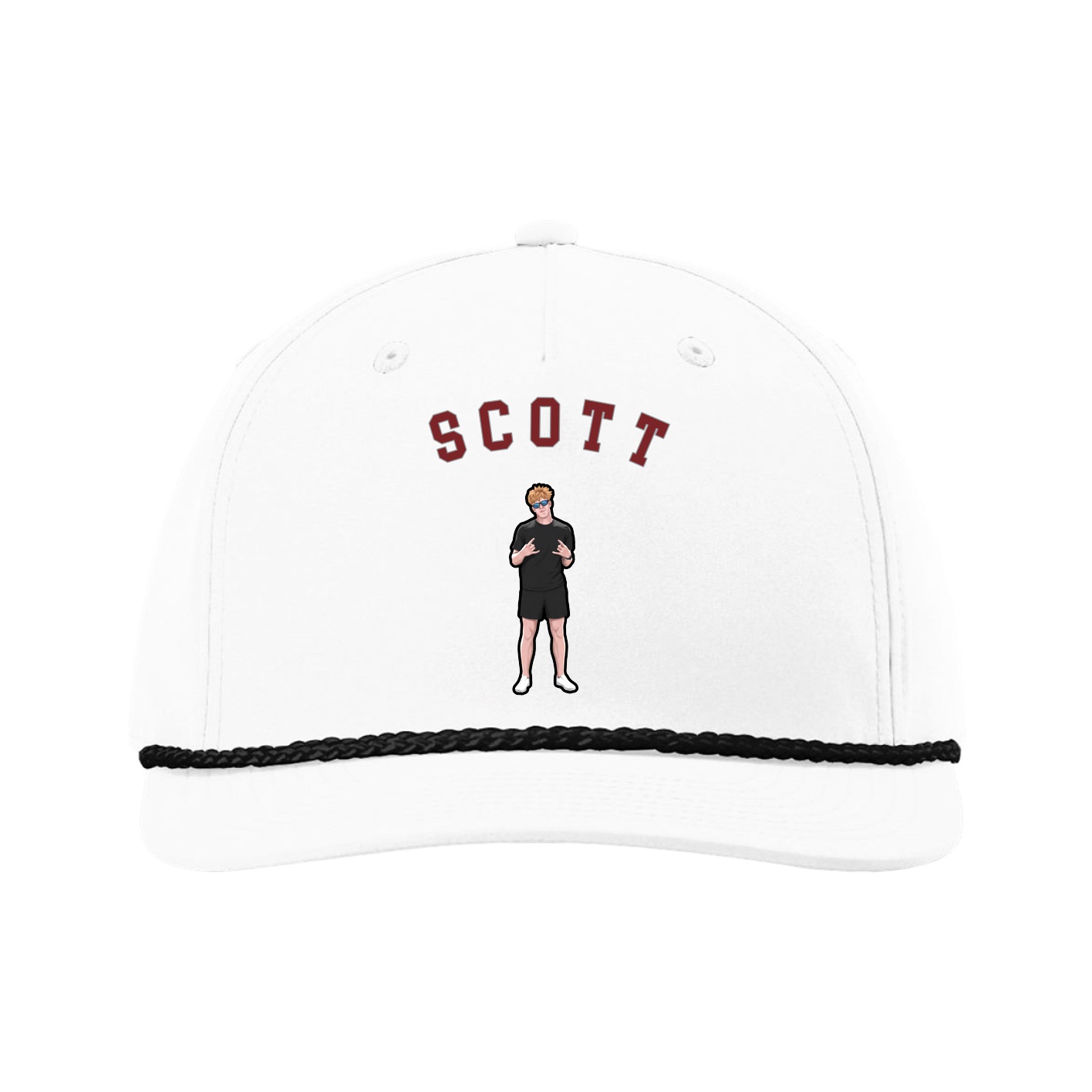Five-Panel Classic Rope Cap — Shirsey Arch in White