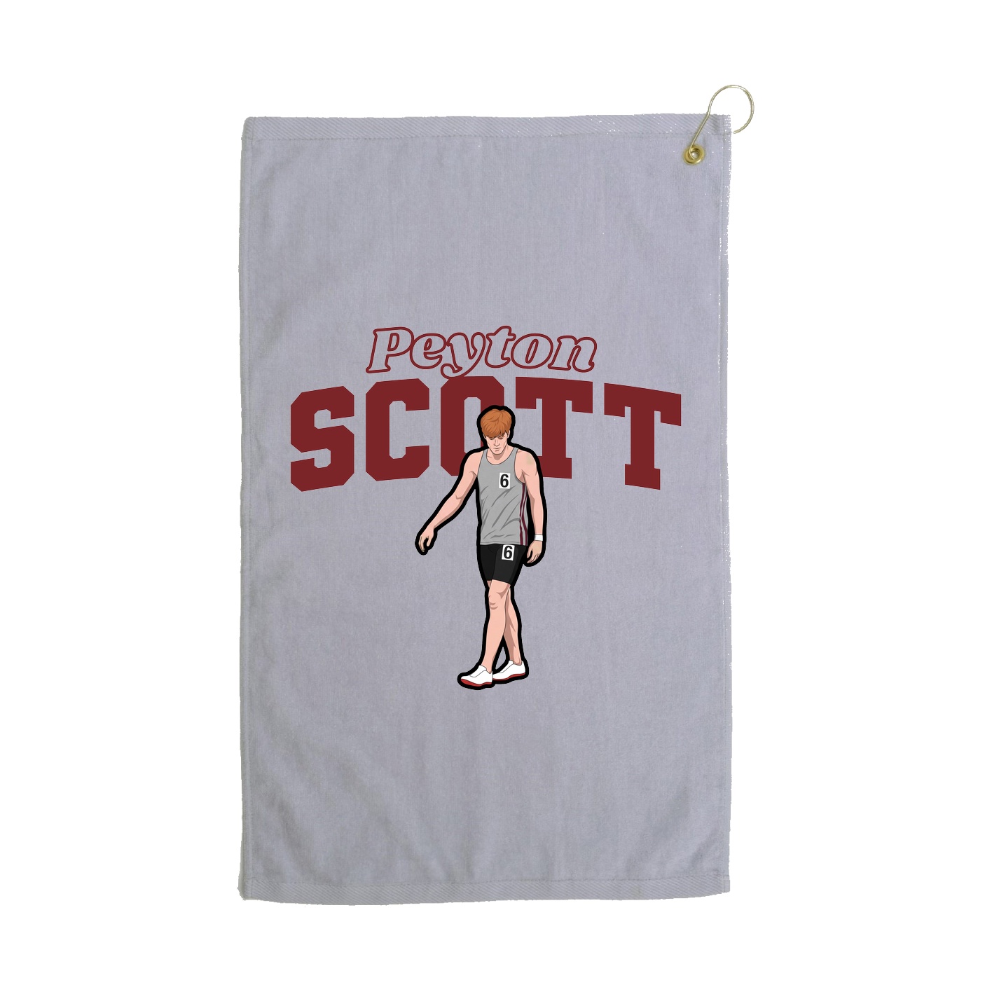Golf Towel — Name Arch in Grey