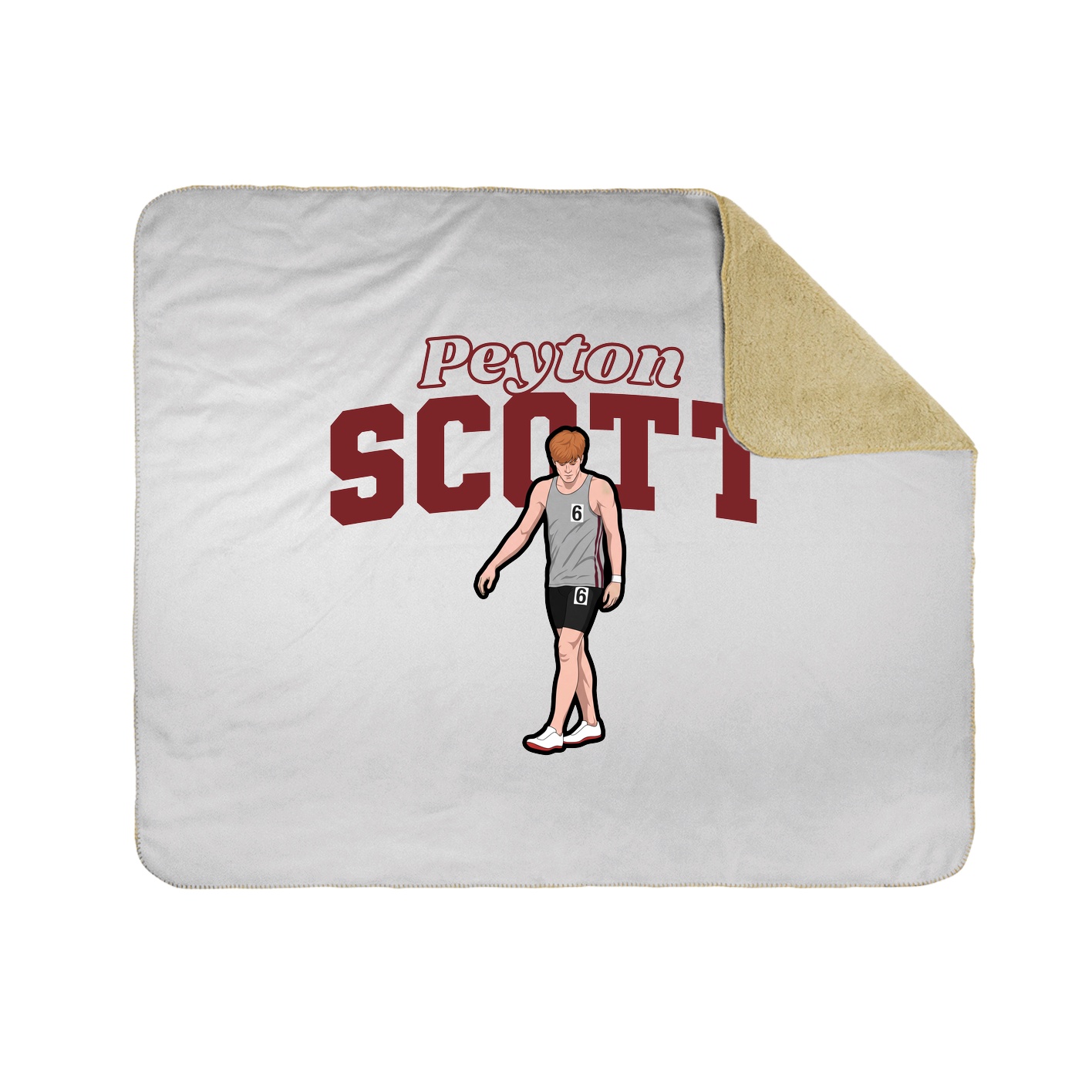 Throw Blanket — Name Arch in White