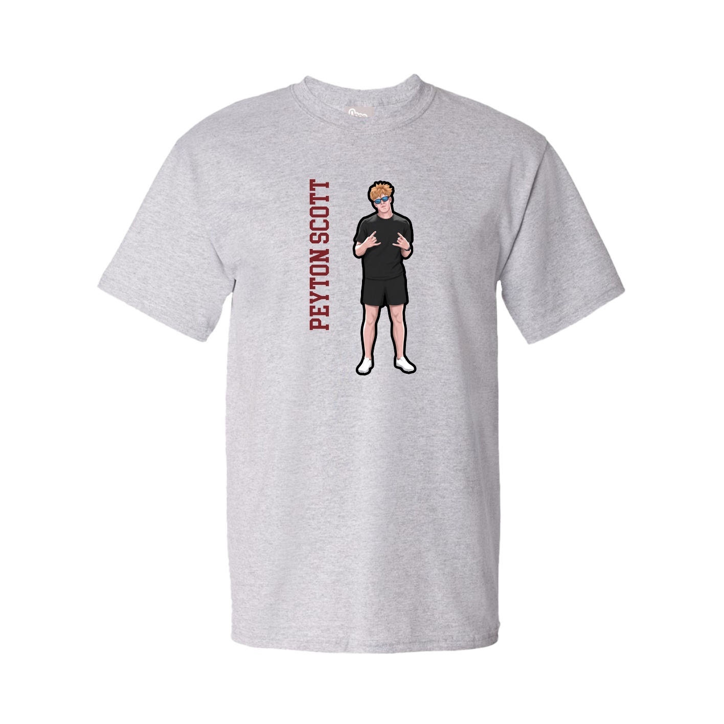 Tee — Name Vertical in Grey